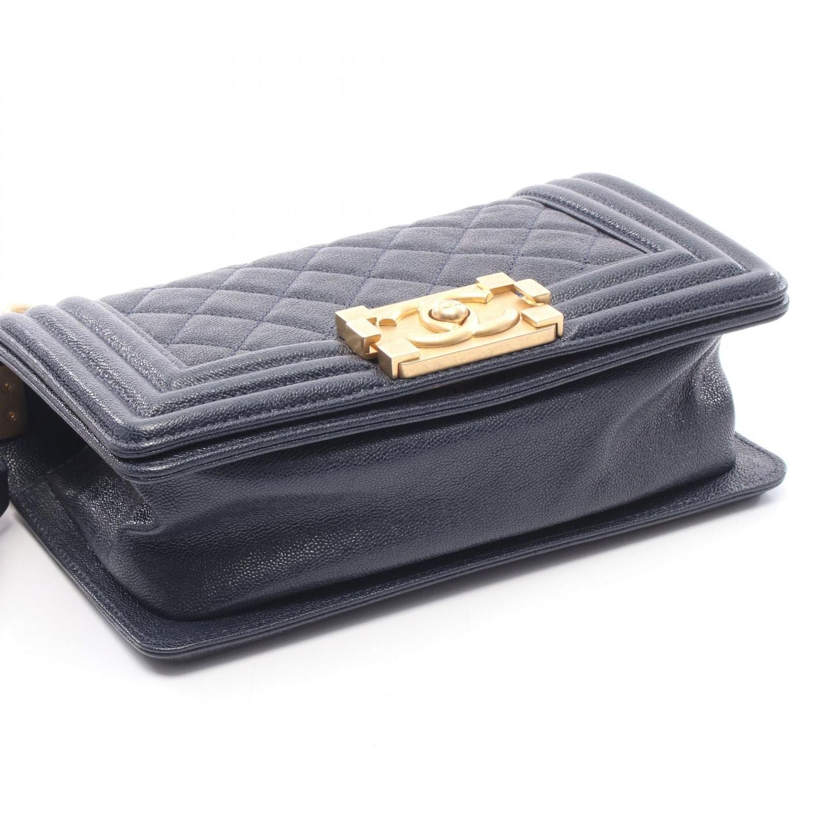 Chanel Shoulder Bag Boy Small Navy Calf Chain — view 6