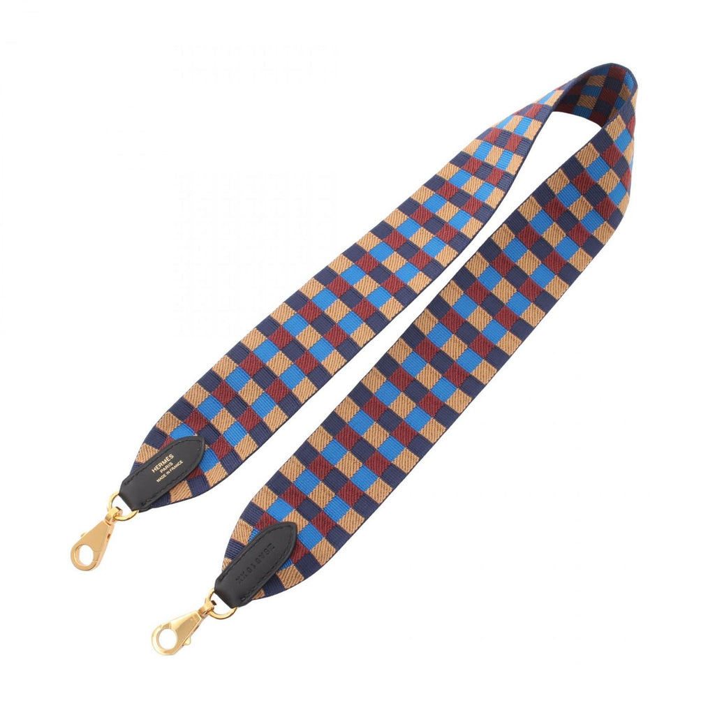 Hermes Shoulder Strap Bandouliere Sangle Maxi Quadrille Biscuit Rouge Ash — view 2