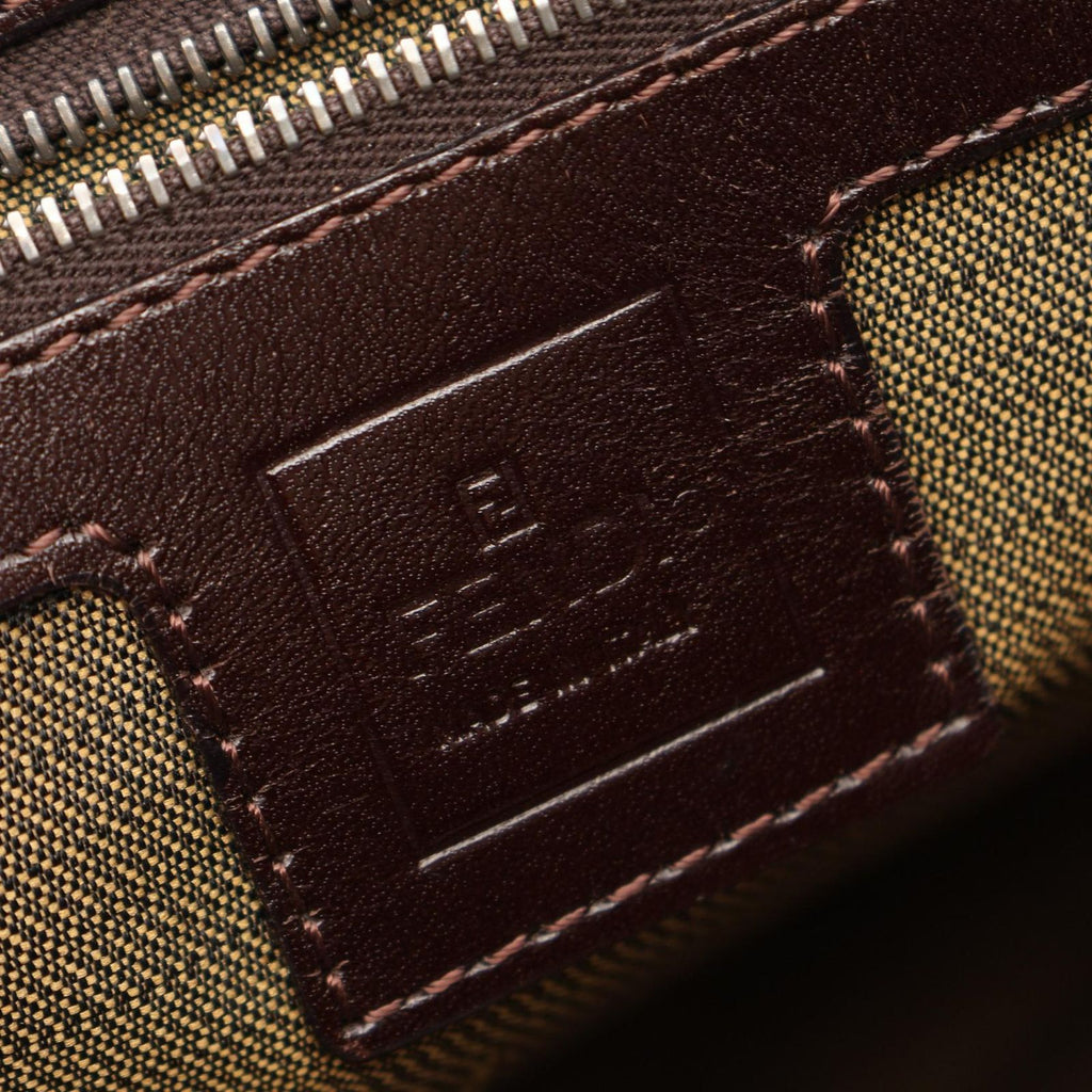 Fendi Tote Zucca Black Brown Canvas Leather Handbag — view 4