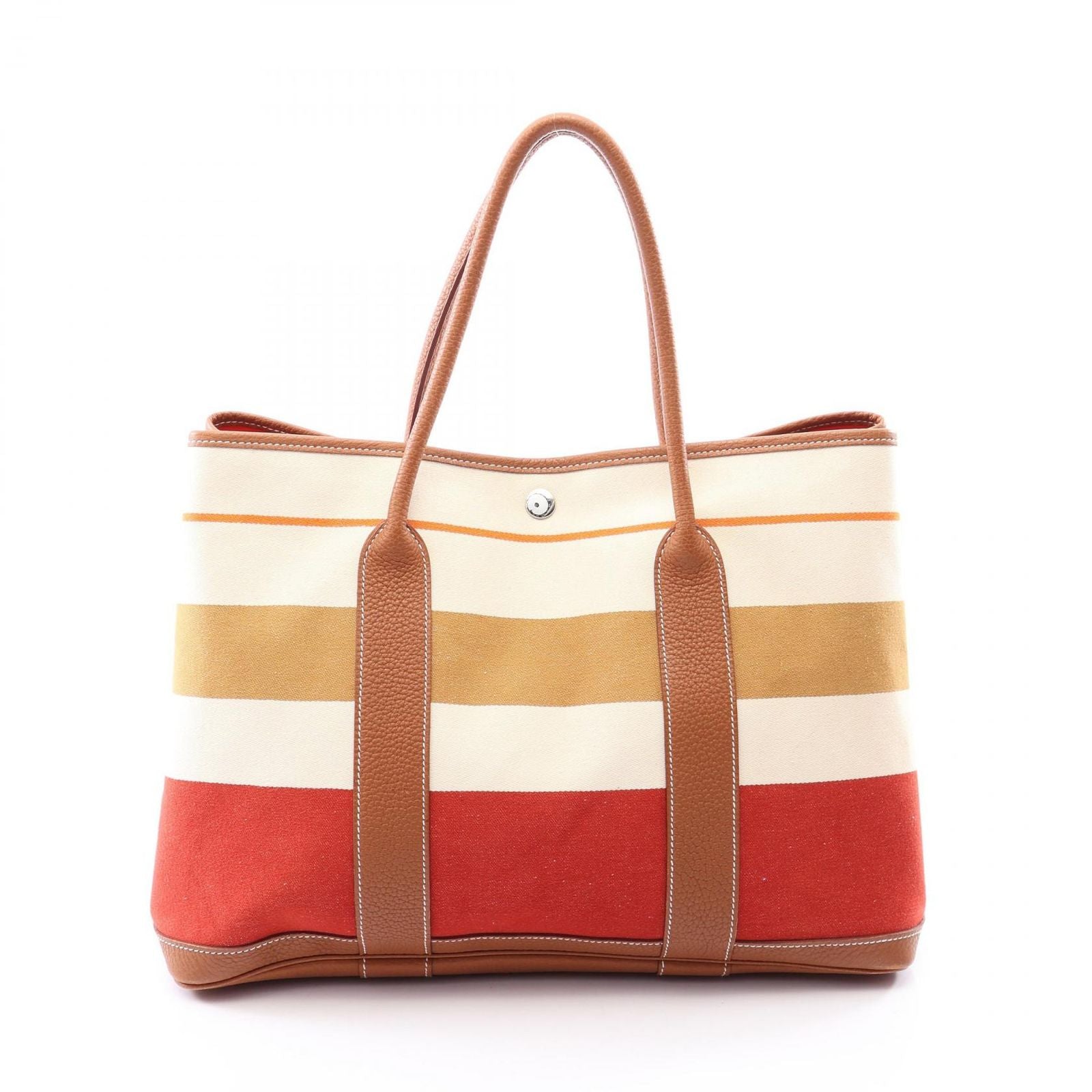 Hermes Tote Garden Party PM Ecru Rouge Venetian Gold Go