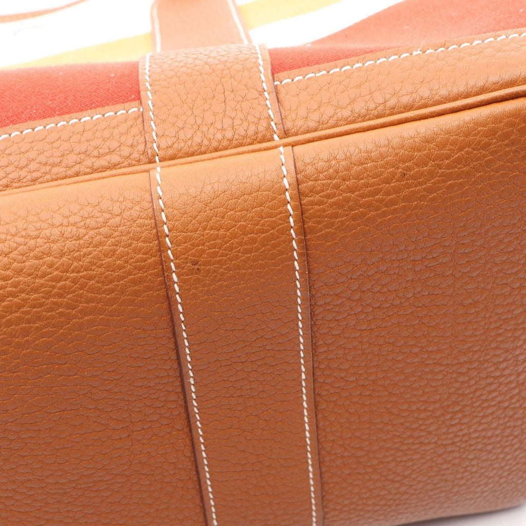 Hermes Tote Garden Party PM Ecru Rouge Venetian Gold Go — view 8