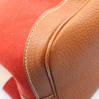 Hermes Tote Garden Party PM Ecru Rouge Venetian Gold Go — view 7