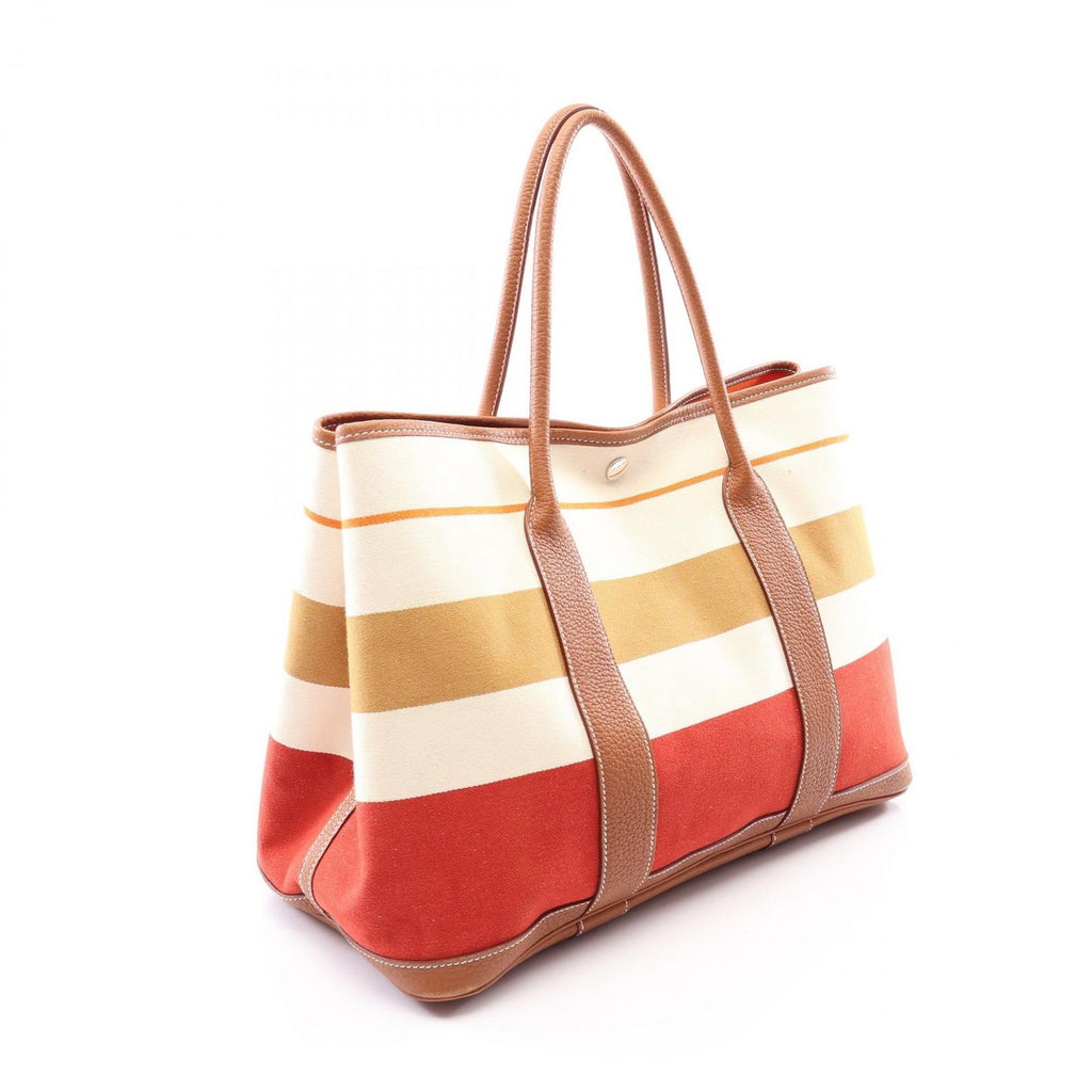 Hermes Tote Garden Party PM Ecru Rouge Venetian Gold Go — view 2