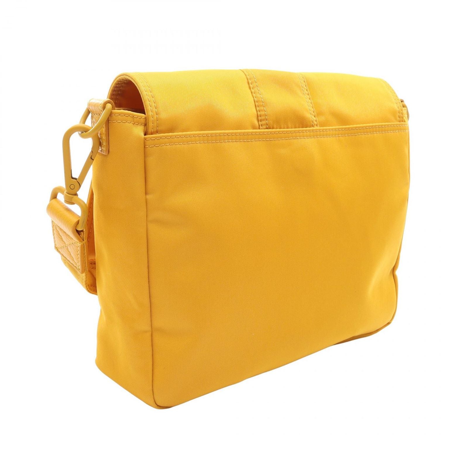 Fendi Shoulder Bag Baguette Bucket Messenger Yellow Nylon Leather — view 2