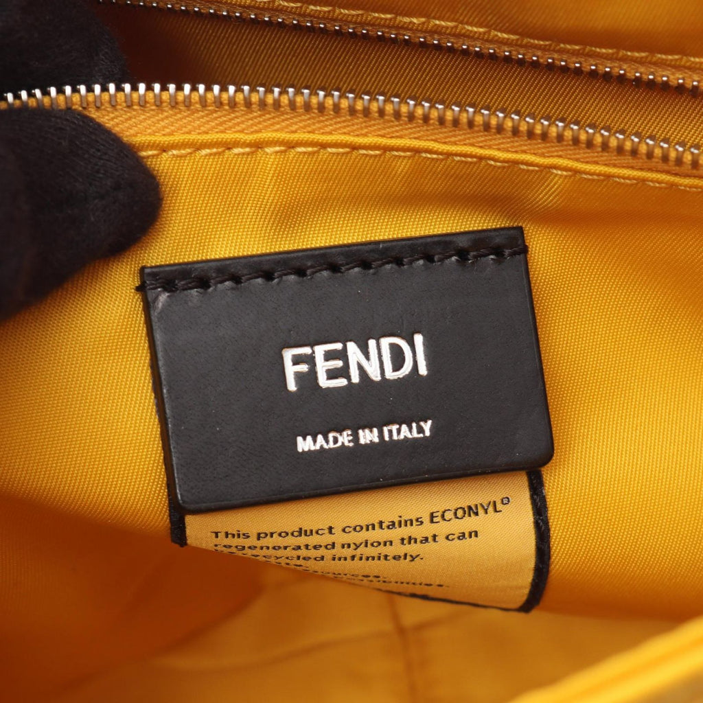 Fendi Shoulder Bag Baguette Bucket Messenger Yellow Nylon Leather — view 4