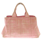 Prada Canapa Triangle Logo Canvas Tote Pink — view 2