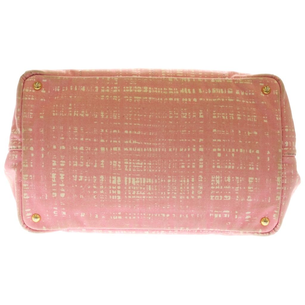 Prada Canapa Triangle Logo Canvas Tote Pink — view 4