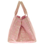 Prada Canapa Triangle Logo Canvas Tote Pink — view 3
