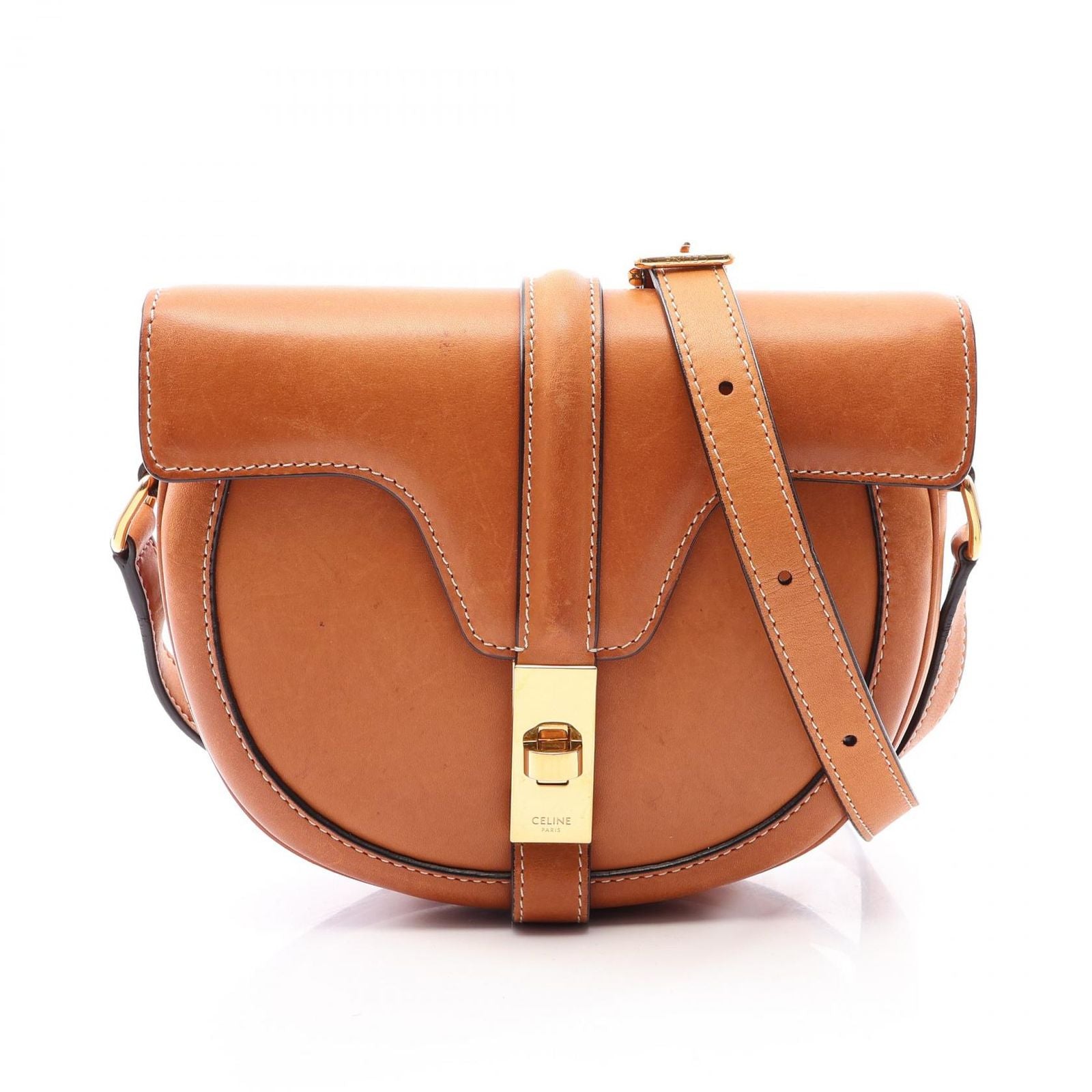 Celine Shoulder Bag Small Besace Tan Leather 16