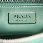 Prada Shoulder Bag Triangle Plate Green Leather Logo — view 4