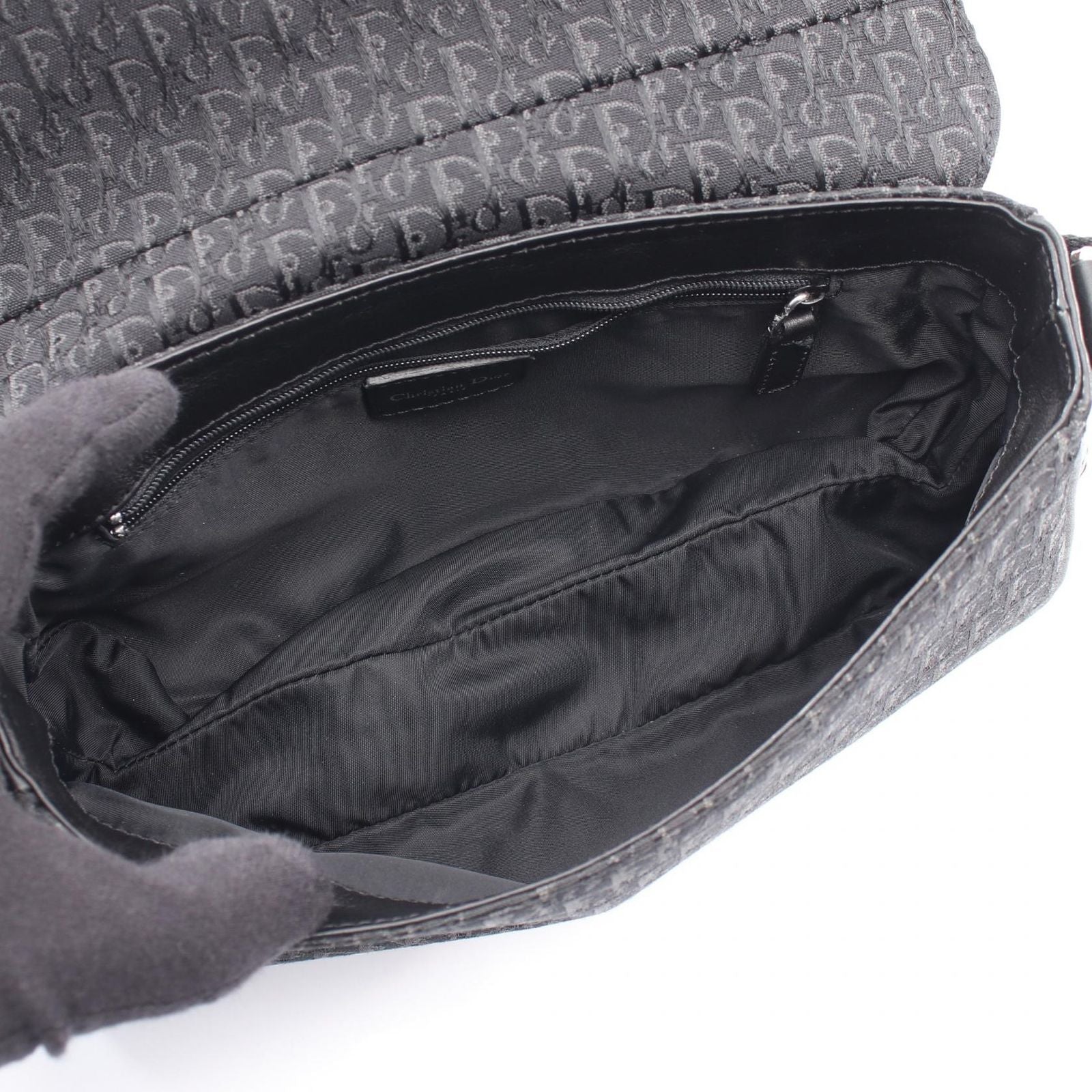 Dior Shoulder Bag Street Chic Trotter Black Canvas Leather — view 3