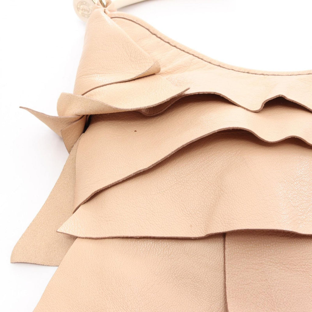Saint Laurent Shoulder Bag Tropez Beige Leather Ruffle — view 7