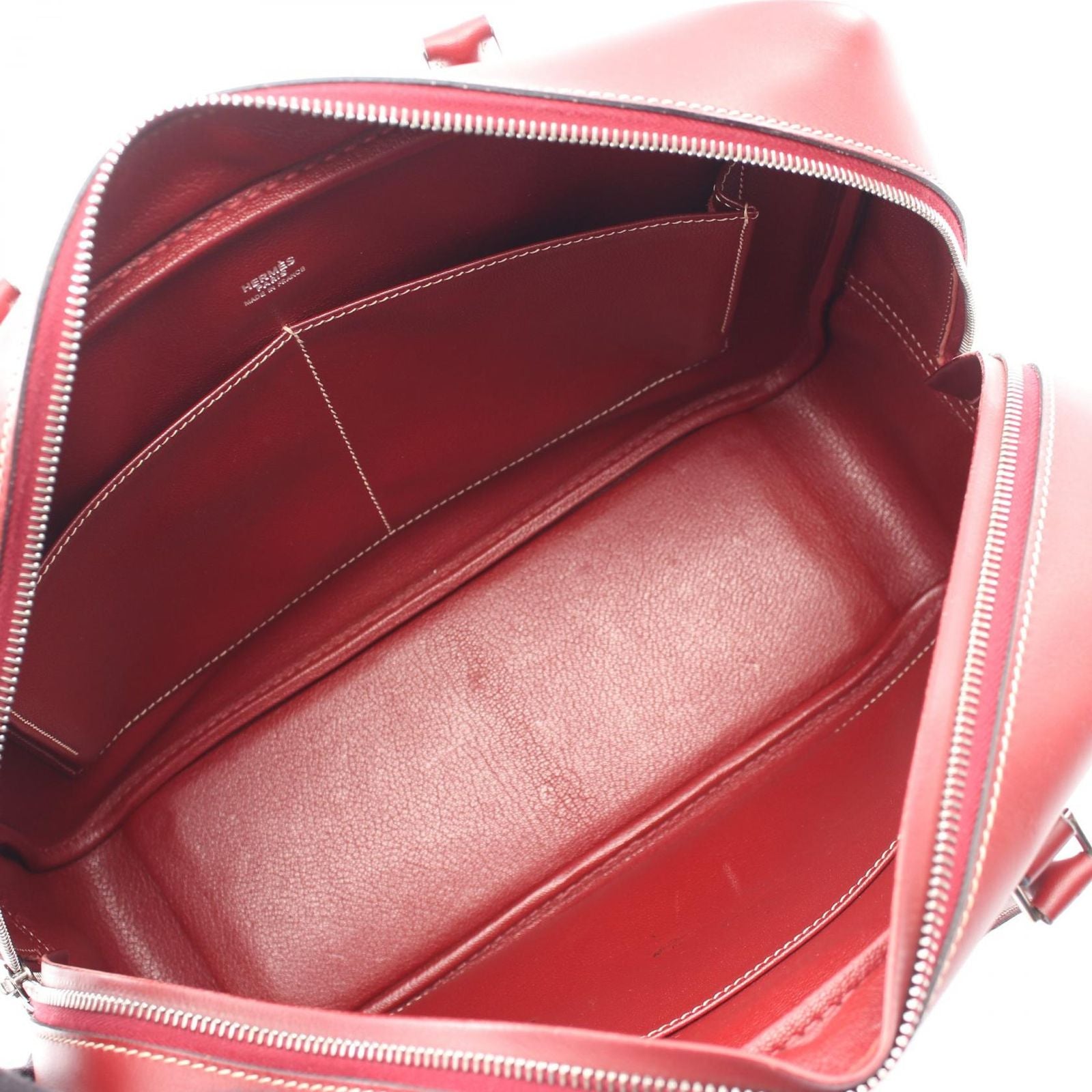 Hermes Handbag Plume 32 Rouge Ache Leather — view 3