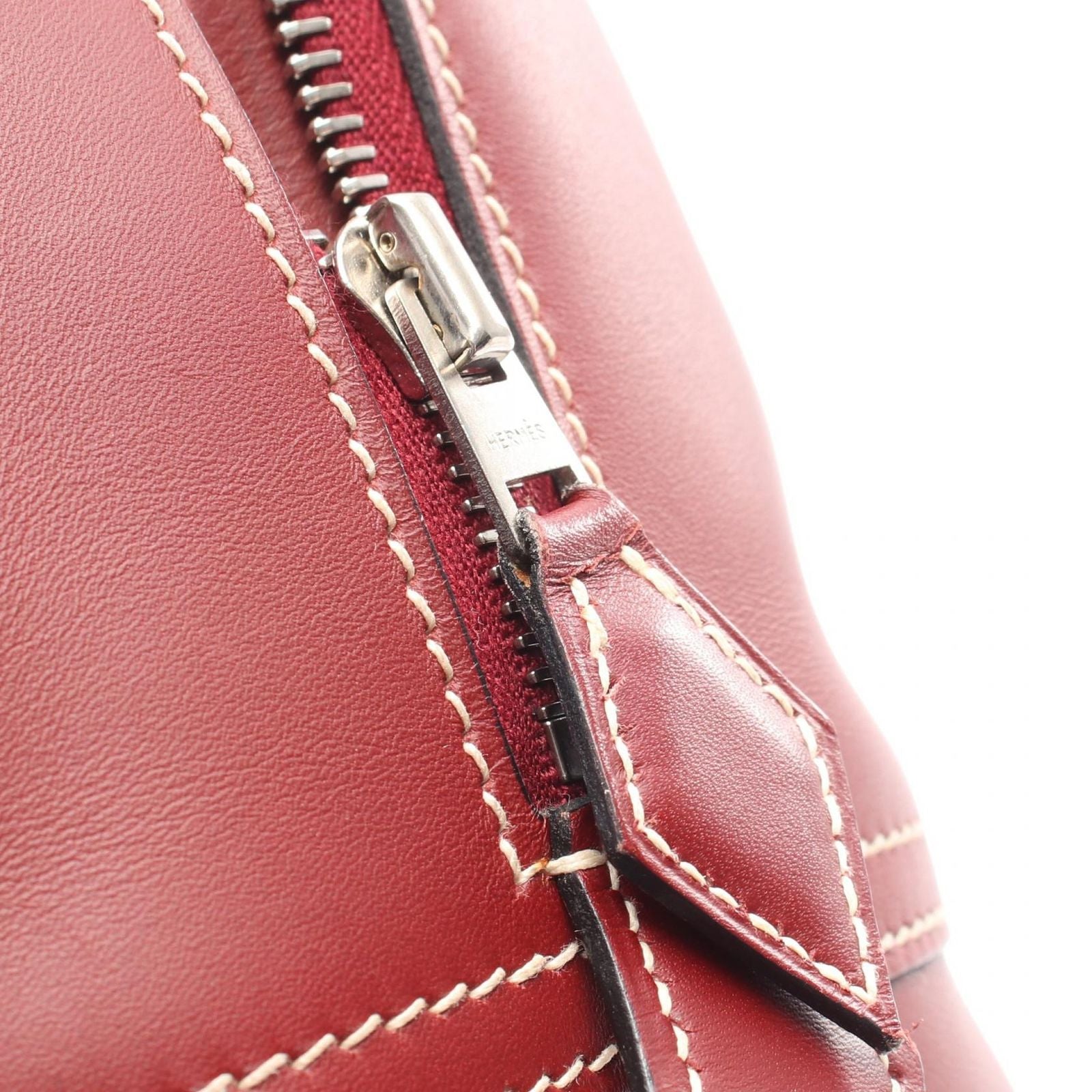 Hermes Handbag Plume 32 Rouge Ache Leather — view 6