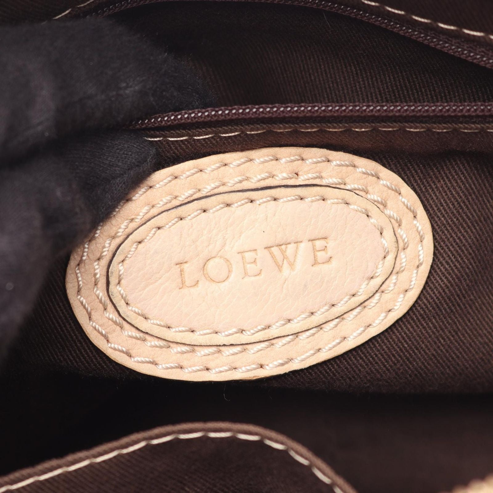 Loewe Handbag Made Tall Anagram Beige Leather — view 4