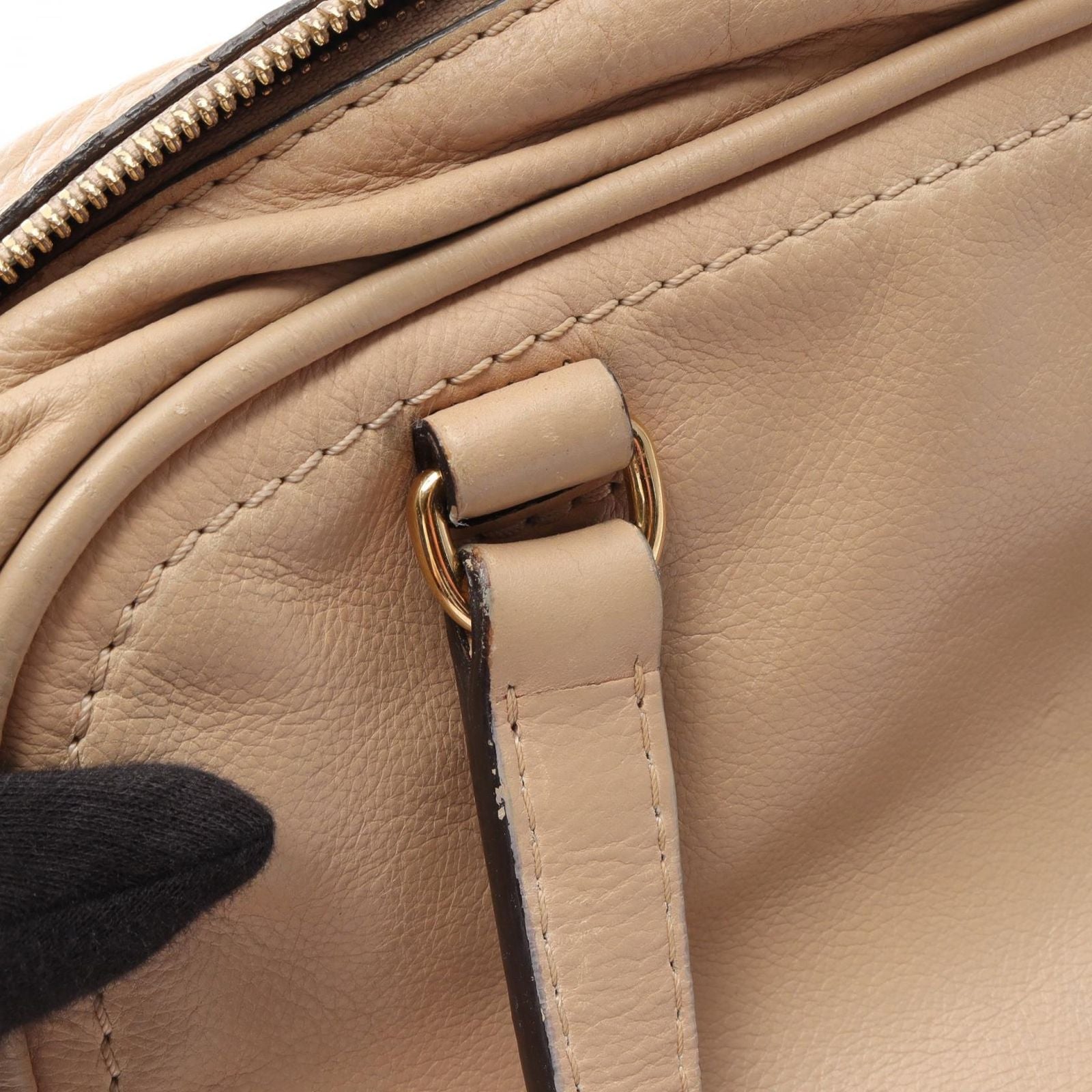 Loewe Handbag Made Tall Anagram Beige Leather — view 8