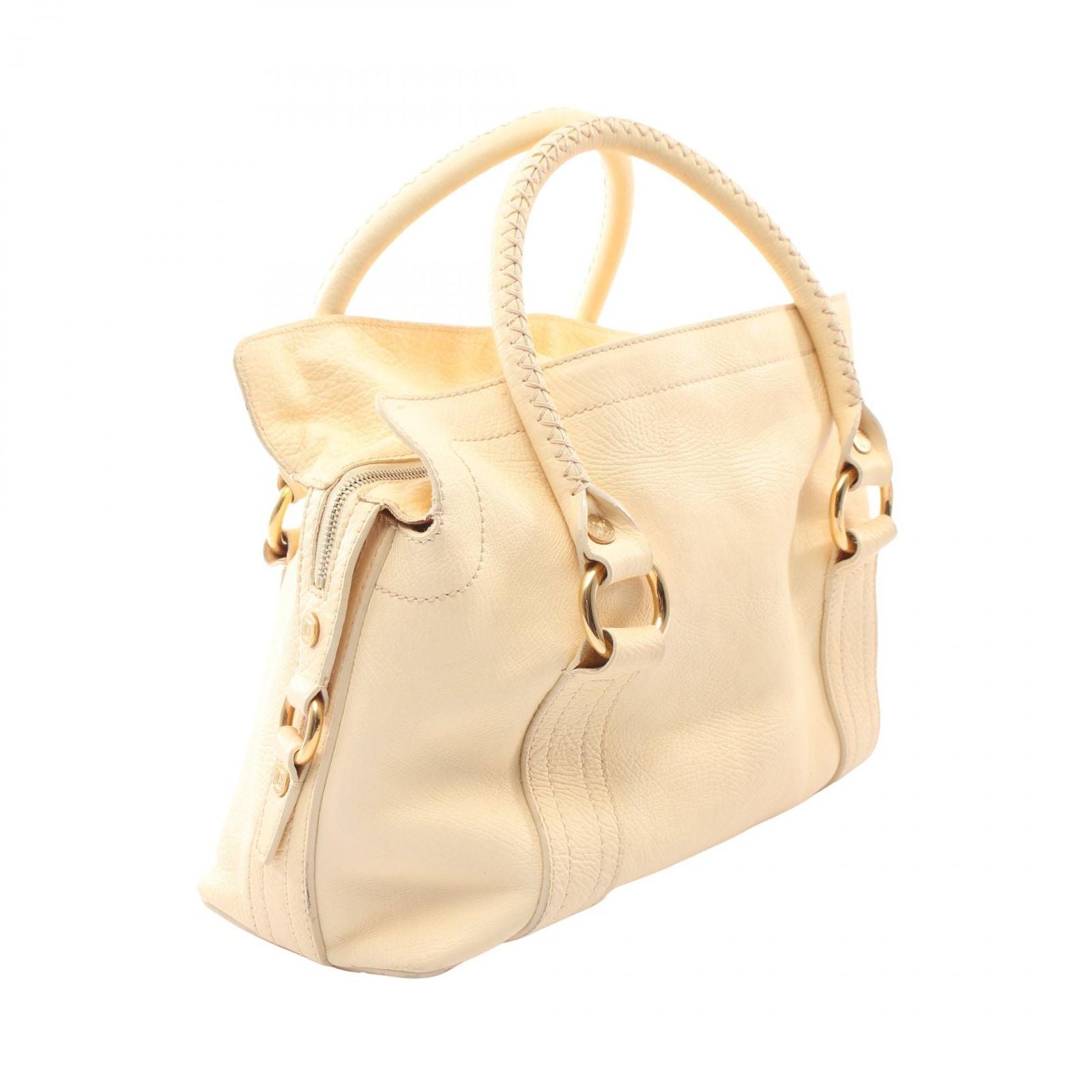 Celine Handbag Macadam Cream Leather Triomphe — view 2