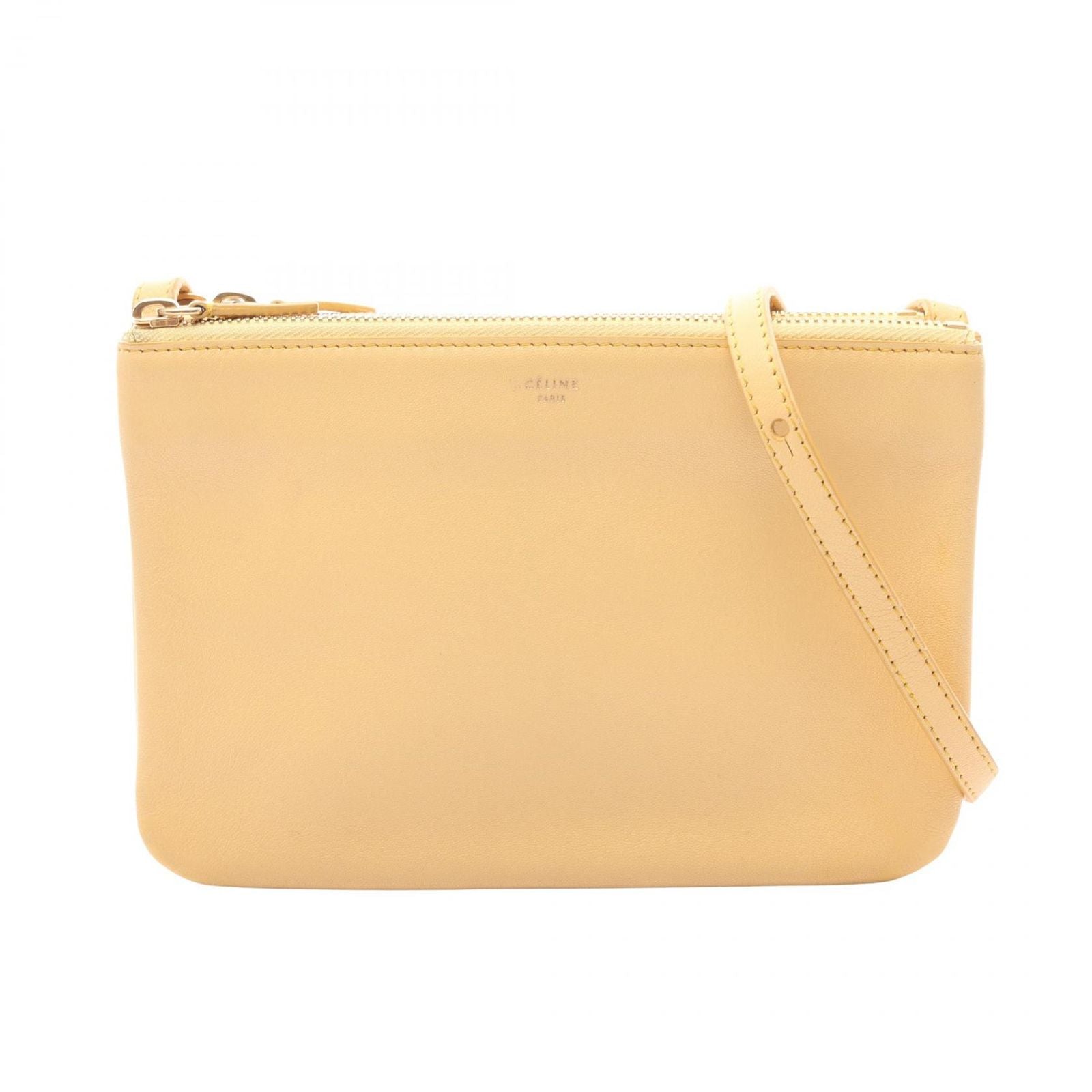 Celine Shoulder Bag Trio Small Yellow Leather