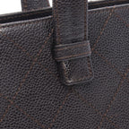 Chanel Tote Quilted Dark Brown Calf — view 6