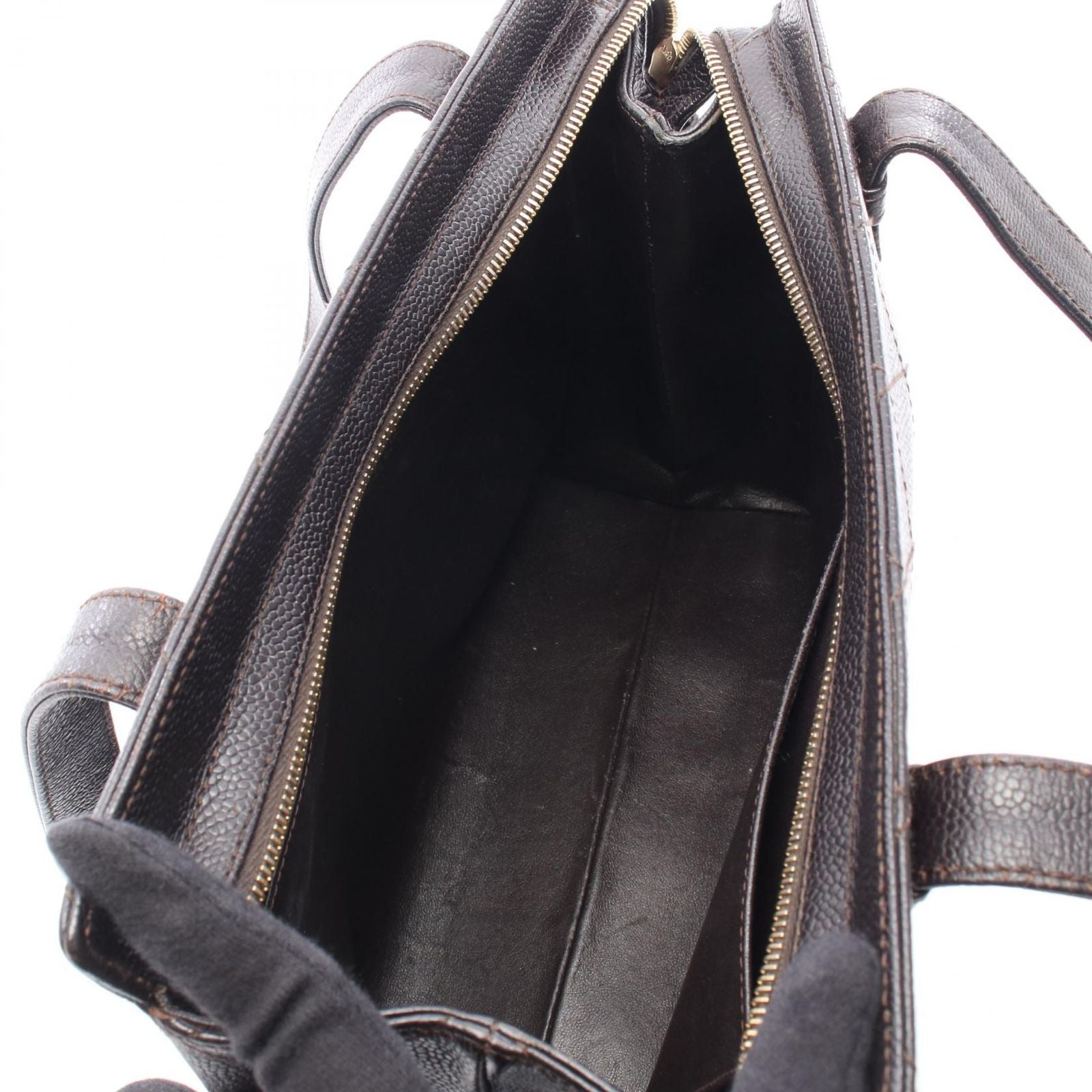 Chanel Tote Quilted Dark Brown Calf — view 3