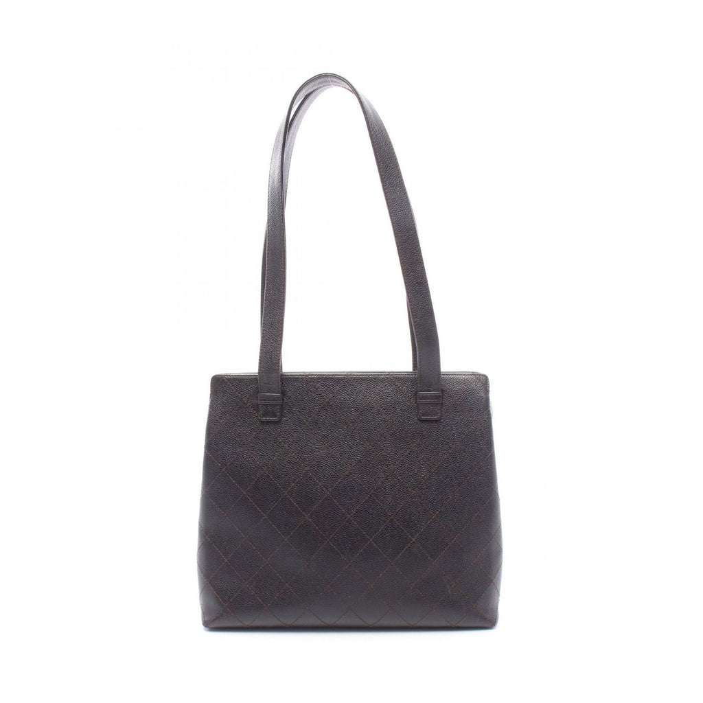 Chanel Tote Quilted Dark Brown Calf