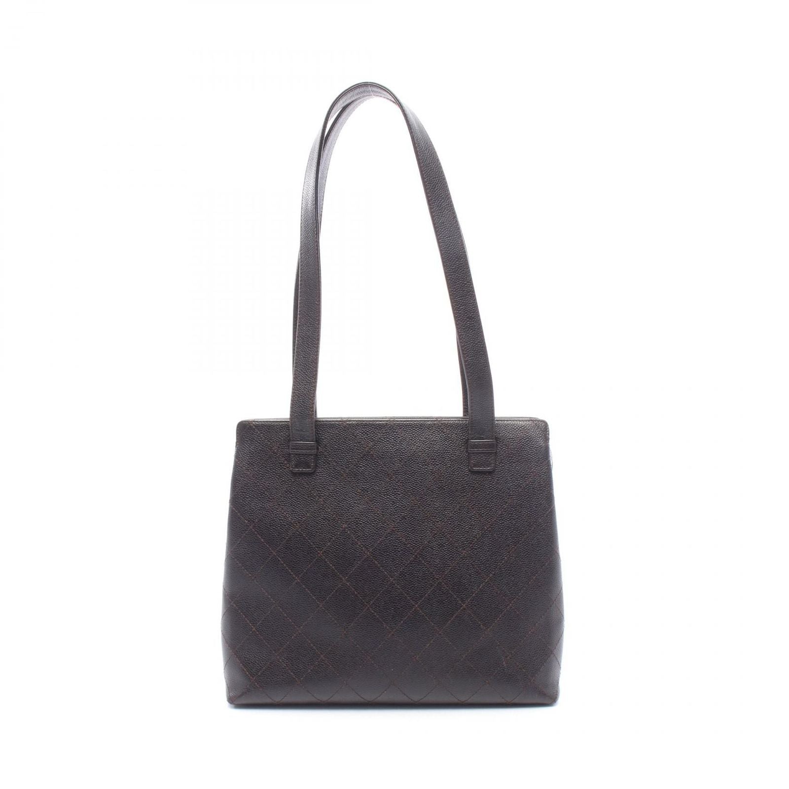 Chanel Tote Quilted Dark Brown Calf
