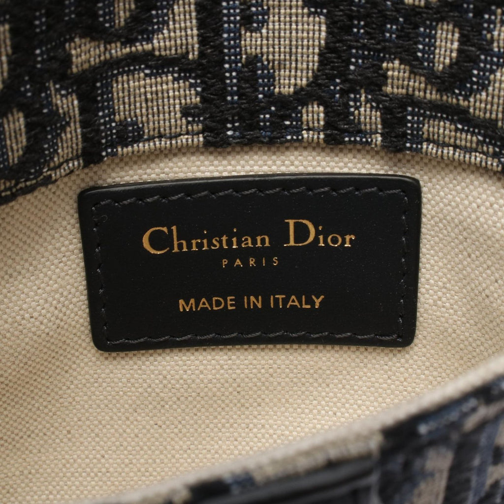 Dior Waist Bag Saddle Oblique Navy Canvas Leather — view 4