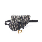 Dior Waist Bag Saddle Oblique Navy Canvas Leather