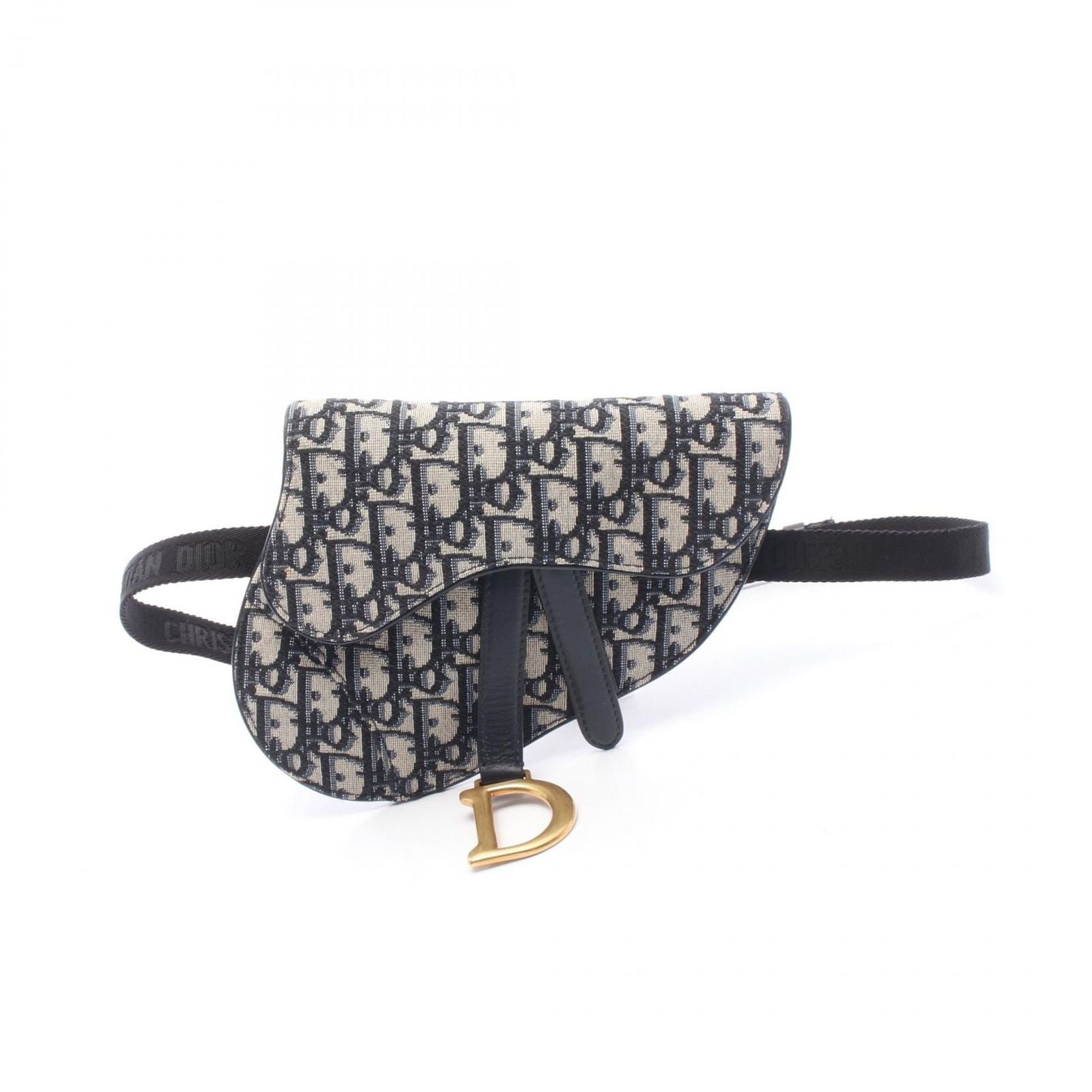 Dior Waist Bag Saddle Oblique Navy Canvas Leather