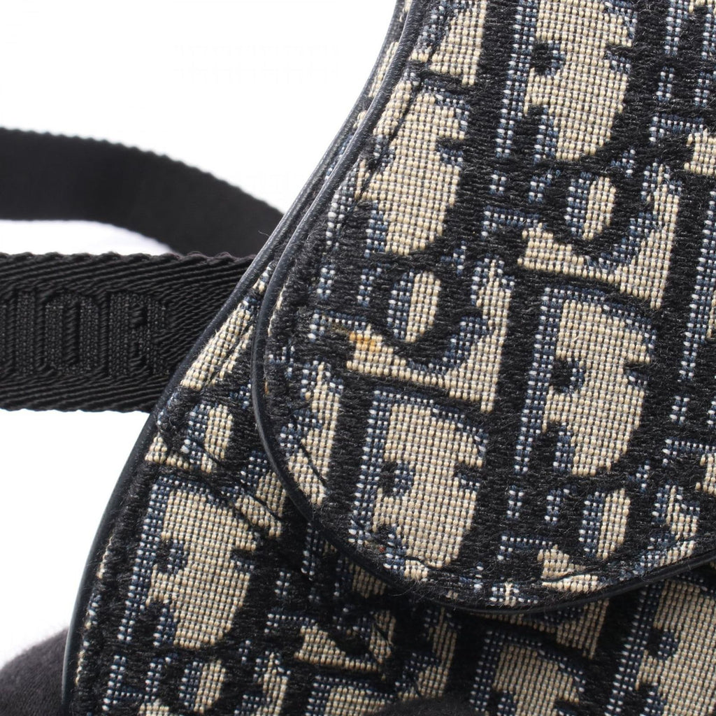 Dior Waist Bag Saddle Oblique Navy Canvas Leather — view 6