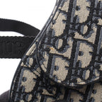 Dior Waist Bag Saddle Oblique Navy Canvas Leather — view 6