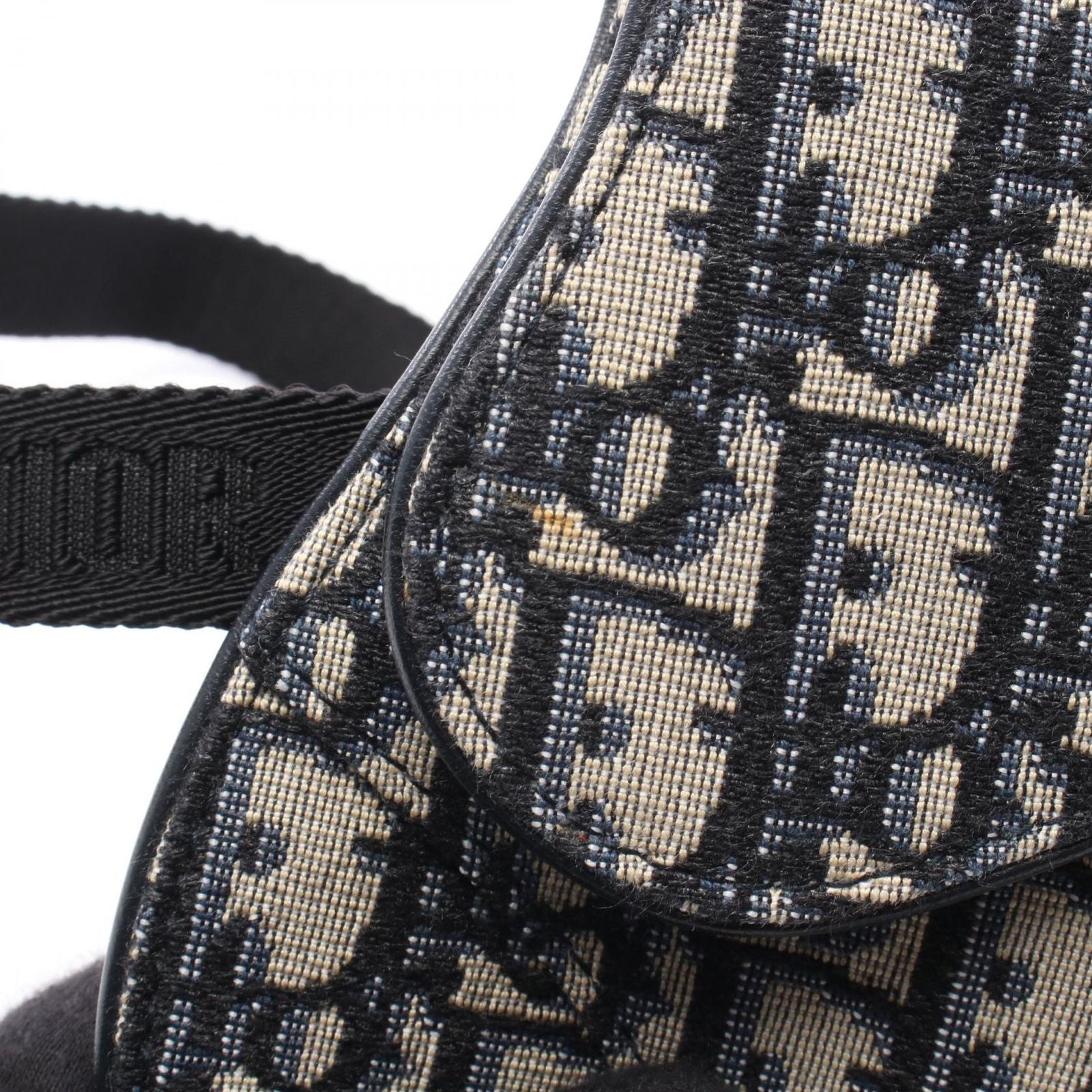 Dior Waist Bag Saddle Oblique Navy Canvas Leather — view 6