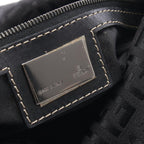 Fendi Shoulder Bag Mamma Bucket Zucchino Black Canvas Leather — view 4