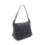 Fendi Shoulder Bag Mamma Bucket Zucchino Black Canvas Leather — view 2