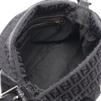 Fendi Shoulder Bag Mamma Bucket Zucchino Black Canvas Leather — view 3