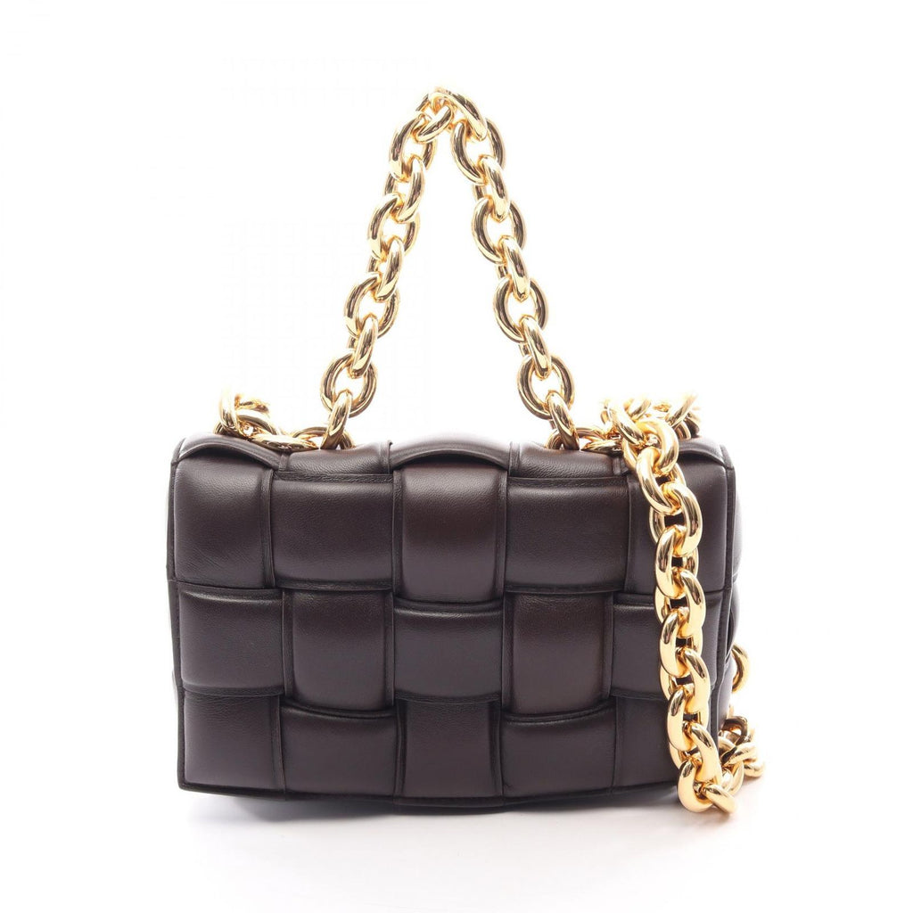 Bottega Veneta Shoulder Bag the Chain Cassette 2-Way Dark Brown Leather
