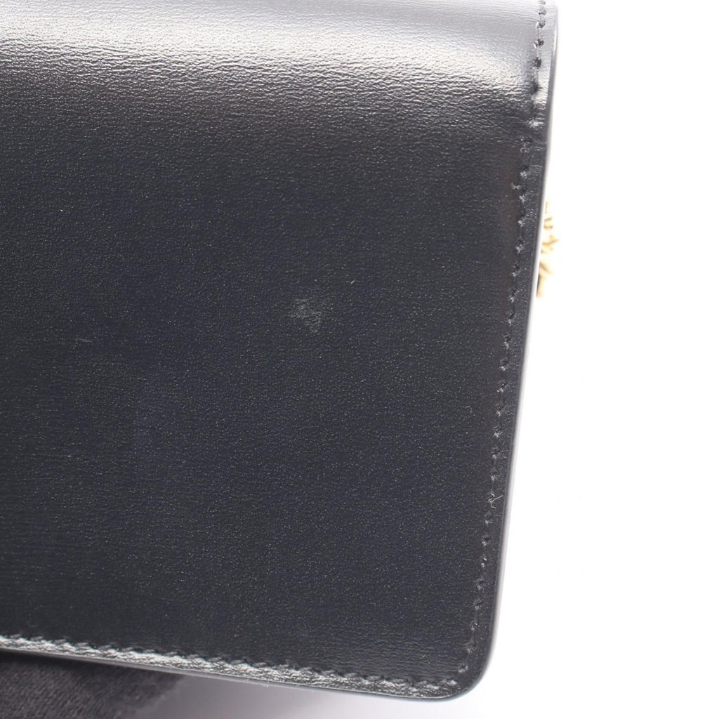 Celine Shoulder Bag Cuill Triomphe Mini Chain Black Leather — view 7