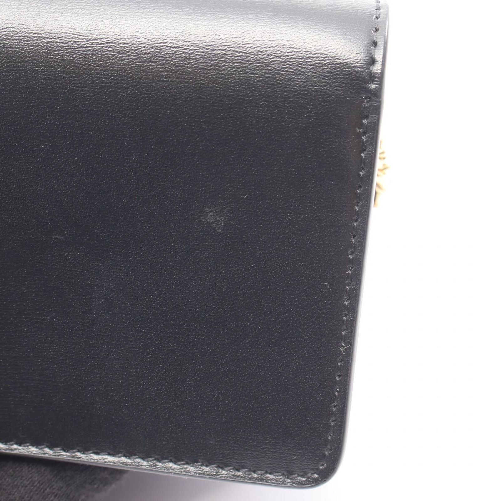 Celine Shoulder Bag Cuill Triomphe Mini Chain Black Leather — view 7