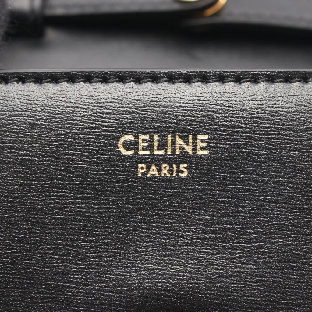 Celine Shoulder Bag Cuill Triomphe Mini Chain Black Leather — view 4