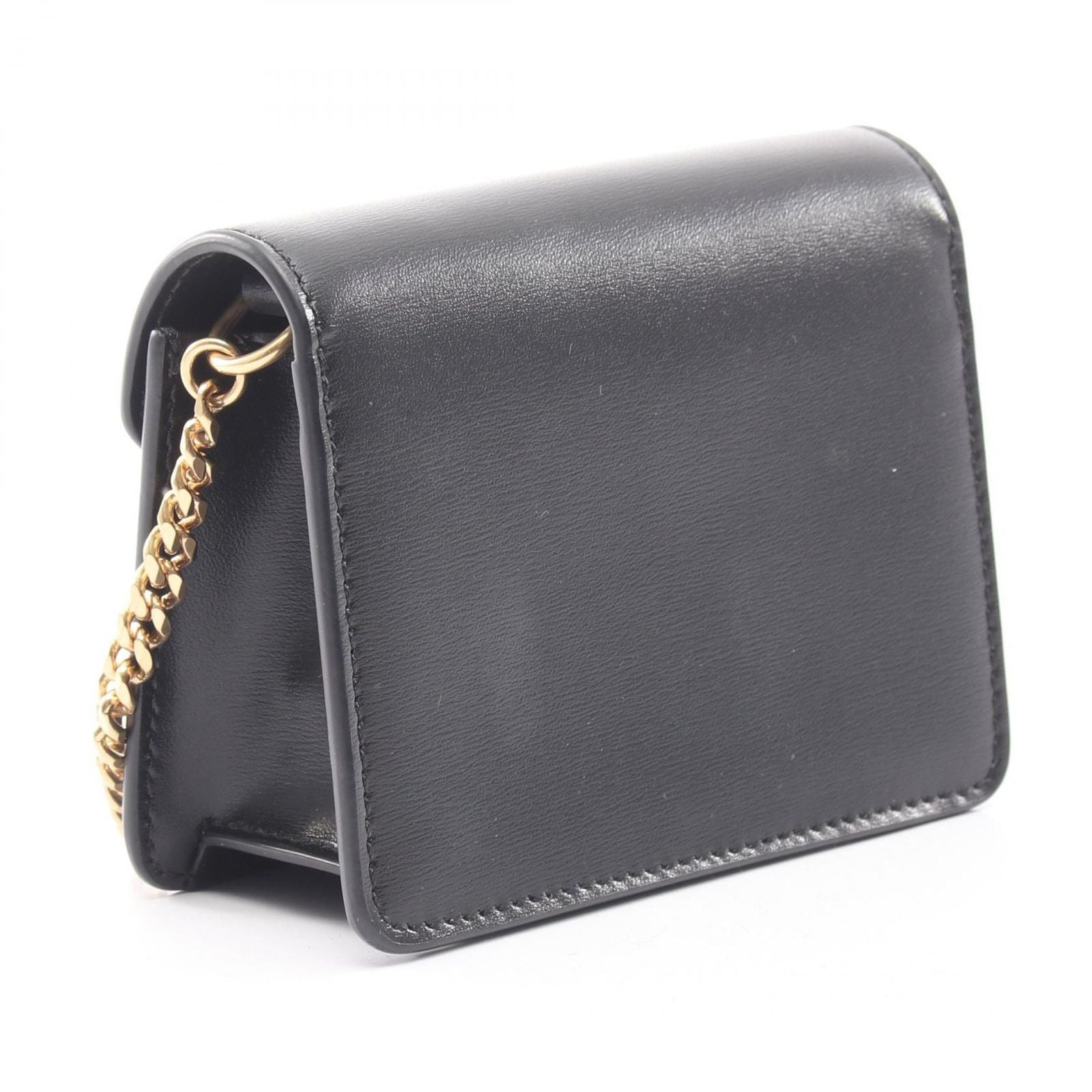 Celine Shoulder Bag Cuill Triomphe Mini Chain Black Leather — view 2