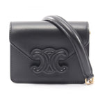 Celine Shoulder Bag Cuill Triomphe Mini Chain Black Leather