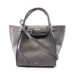 Celine Handbag Big Bag Small with Long Strap 2-Way Gray Leather