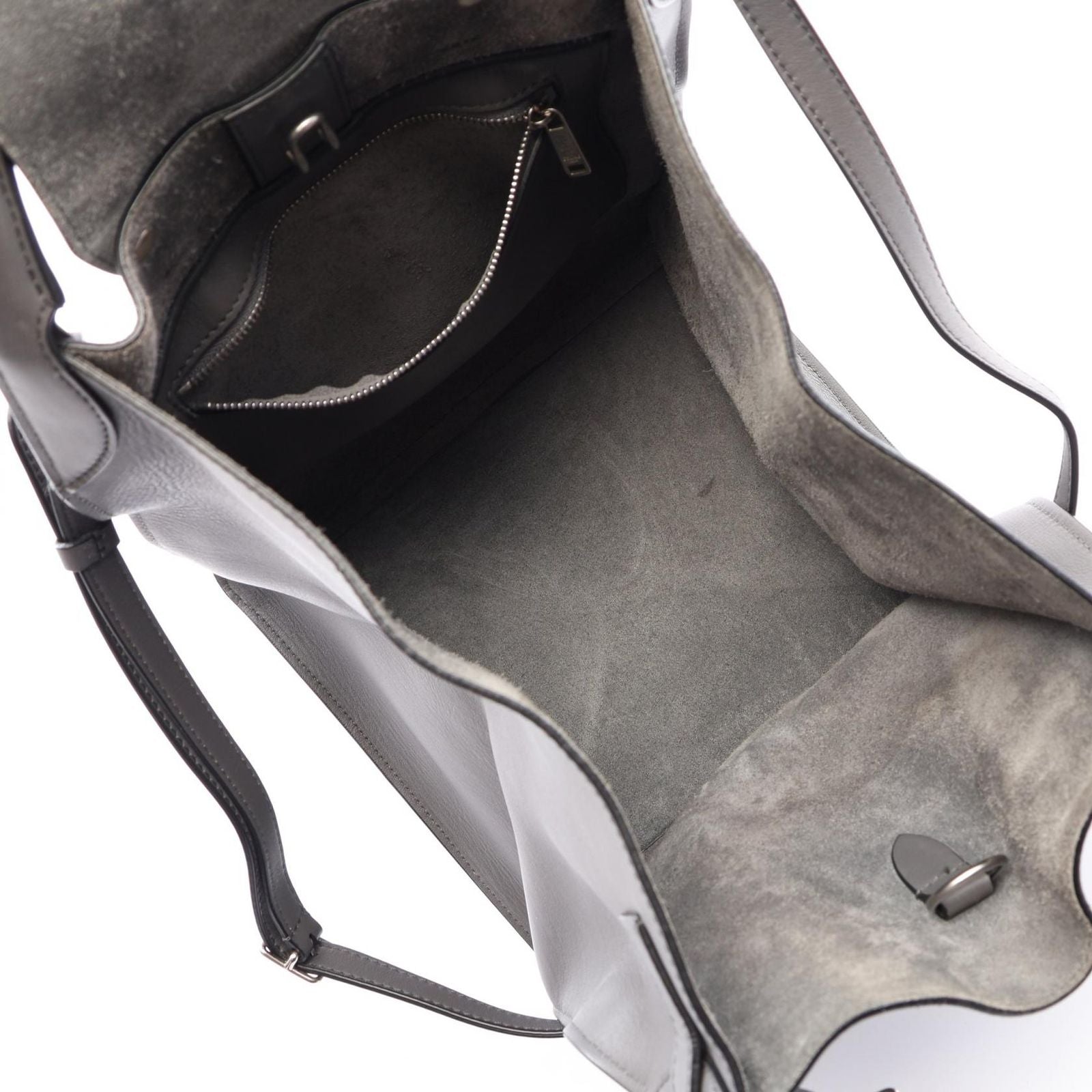 Celine Handbag Big Bag Small with Long Strap 2-Way Gray Leather — view 3