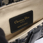 Dior Saddle Bag Mini Oblique 2-Way Navy Canvas Leather — view 4
