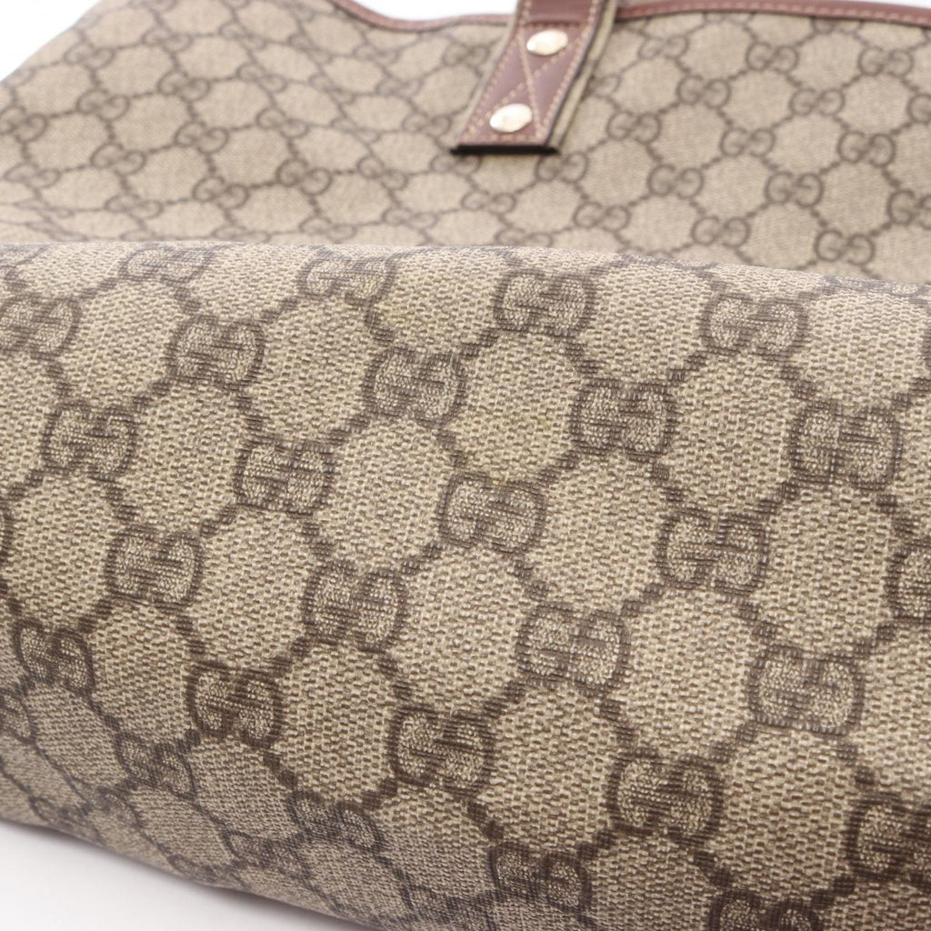 Gucci Tote GG Supreme Sherry Line Beige Brown Canvas Leather — view 8