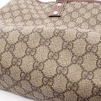 Gucci Tote GG Supreme Sherry Line Beige Brown Canvas Leather — view 8