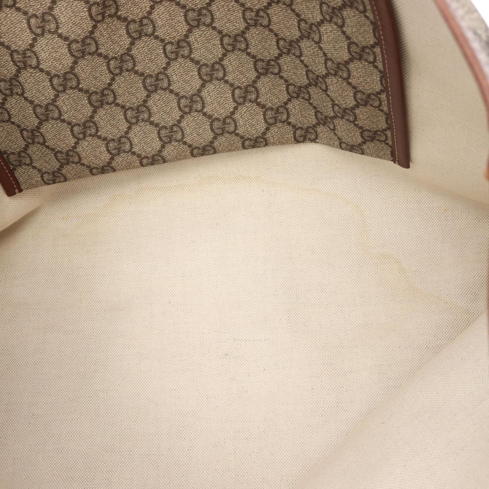 Gucci Tote GG Supreme Sherry Line Beige Brown Canvas Leather — view 6