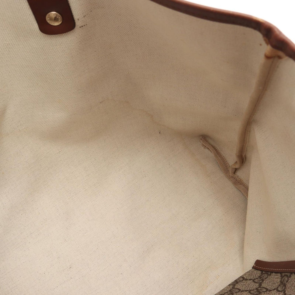 Gucci Tote GG Supreme Sherry Line Beige Brown Canvas Leather — view 7
