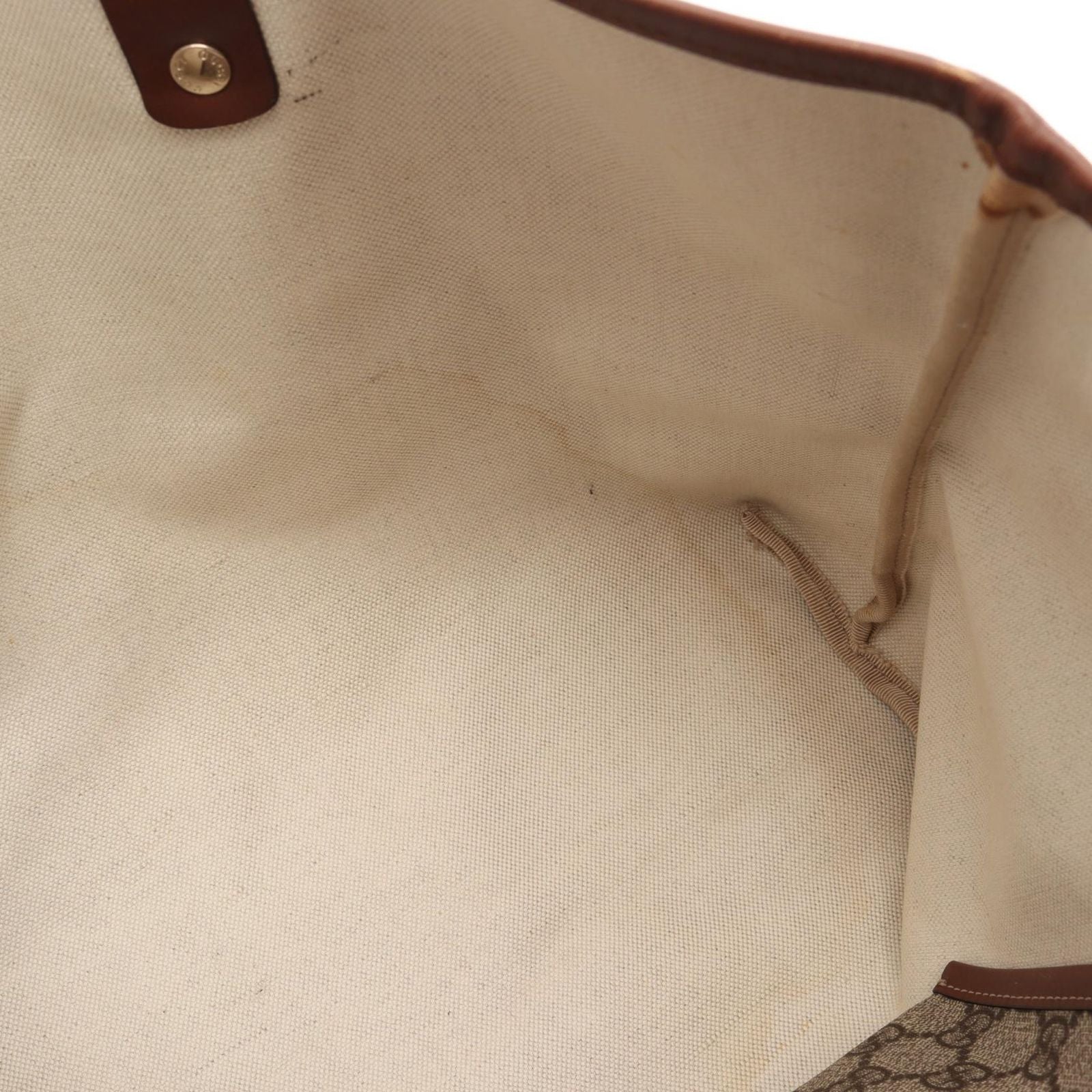 Gucci Tote GG Supreme Sherry Line Beige Brown Canvas Leather — view 7