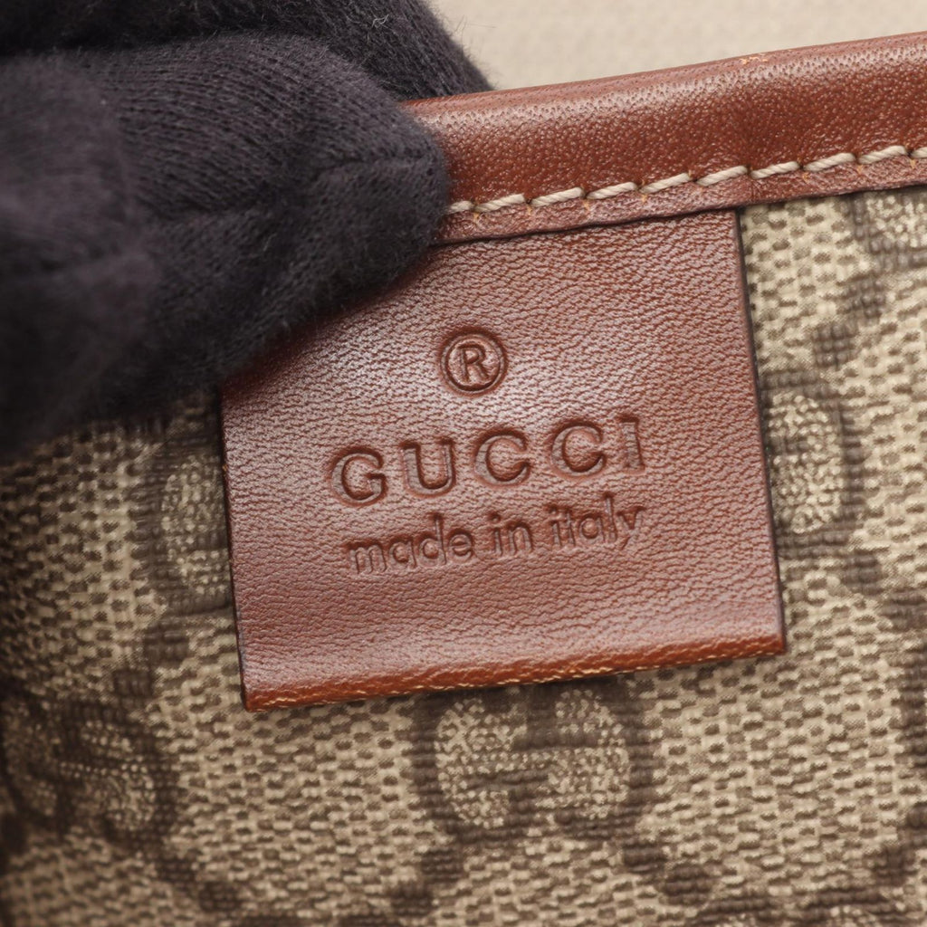 Gucci Tote GG Supreme Sherry Line Beige Brown Canvas Leather — view 4